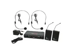 Galaxy Audio EDXR/38SSN Dual Channel Wireless System with Two Headset Microphones - System N main image