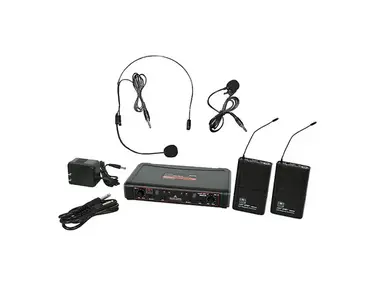 Galaxy Audio EDXR/38SVN Dual Channel Wireless System with Two Headset Lavalier Microphones - System N
