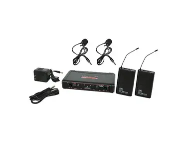Galaxy Audio EDXR/38VVD Dual Channel Wireless System with Two Lavalier Microphones - System D