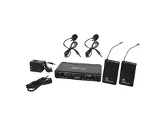 Galaxy Audio EDXR/38VVD Dual Channel Wireless System with Two Lavalier Microphones - System D main image