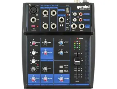 Gemini GEM-05USB 5 Channel Mixer with Bluetooth