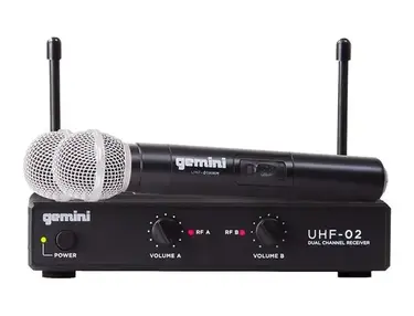 Gemini UHF-02M 2-Channel Wireless Microphone System - Band S34