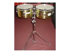 LP LP255-B Tito Puente Signature 12" / 13" Brass Timbales w/ Stand main image