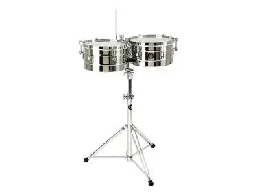 LP LP255-S Tito Puente Signature 12" / 13" Stainless Steel Timbales w/ Stand