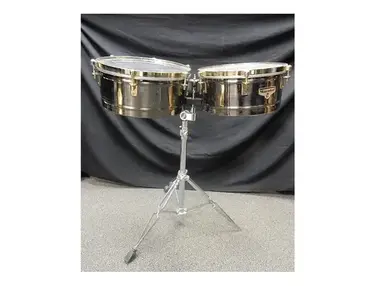 Latin Percussion M257B Matador Series 14" / 15" Brass Timbales w/ Stand