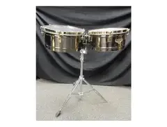 Latin Percussion M257B Matador Series 14" / 15" Brass Timbales w/ Stand