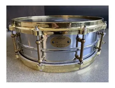 Ludwig LB400BTM Brass Edition Supraphonic 5x14" 10-Lug Brass Snare Drum with Tube Lugs, P-86 Millennium Strainer