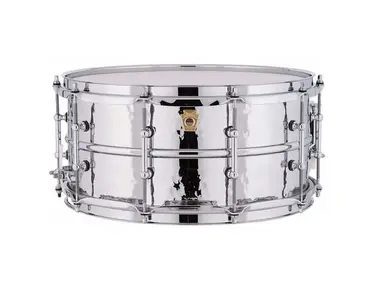 Ludwig LM402KTWM Hammered Supraphonic 6.5x14" Aluminum Snare Drum with Tube Lugs and P-86 Millennium Strainer