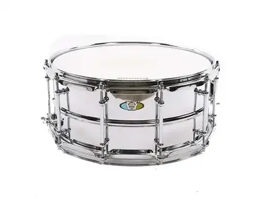 Ludwig LU6514SL Supralite 6.5x14" 10-Lug Steel Snare Drum with P88I Strainer