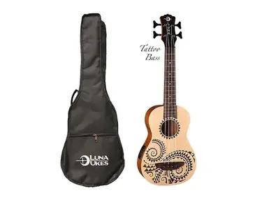Luna Tattoo Ukulele Acoustic-Electric Bass