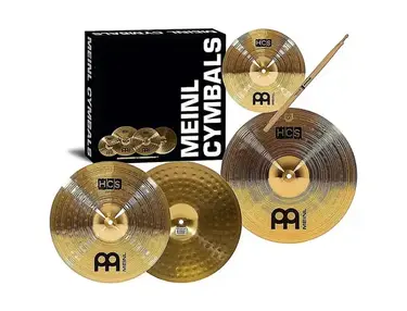 Meinl HCS1314+10s HCS Three for Free Box Set 13/14/10" Cymbal Pack with Sticks, Lessons