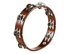 Meinl TAH2B 10" Traditional Wood Goatskin Head Tambourine with Double Row Steel Jingles main image
