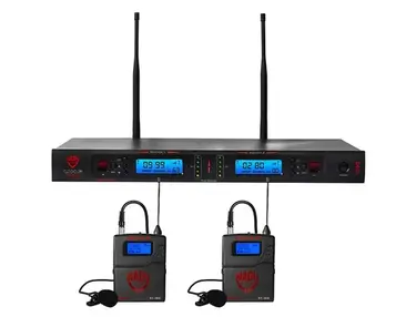 Nady 2W-1KU LT Dual True Diversity 1000-Channel UHF Wireless Lavalier Microphone System