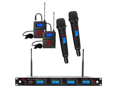 Nady 4W-1KU HT-LT Quad True Diversity 1000-Channel UHF Wireless Handheld / Lavalier Microphone System