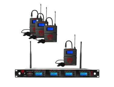 Nady 4W-1KU LT Quad True Diversity 1000-Channel UHF Wireless Lavalier Microphone System