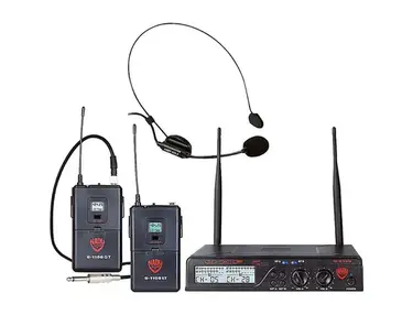 Nady U-2100 HM-GT Dual UHF Wireless System with Headset Microphone and Instrument Transmitter