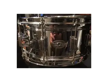 Rogers "Script Logo" SuperTen 6.5x14" 10-Lug Chrome Over Steel Snare Drum Early 1970s
