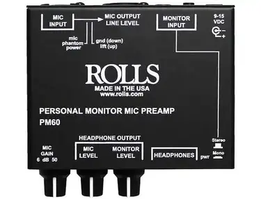 Rolls PM60 Personal Monitor Microphone Preamp