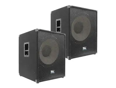Seismic Audio EnforcerII-PW-PAIR Active 1x18" Powered 1200w Subwoofer Speakers (Pair)