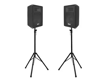 Seismic Audio FL-12P-PKG1 Passive 1x12" 300w Speakers (Pair) w/ Tripod Stands