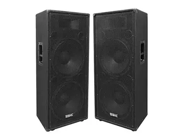 Seismic Audio FL-155PC Passive 2x15" 800w Speakers (Pair) w/ Wheel Kits and Rear Handles