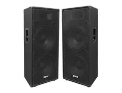Seismic Audio FL-155PC Passive 2x15" 800w Speakers (Pair) w/ Wheel Kits and Rear Handles main image