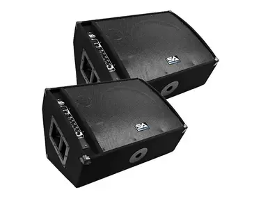 Seismic Audio FL-15MP-PW-PAIR Powered 1x15" 400w Floor Monitor Wedge Speakers (Pair)