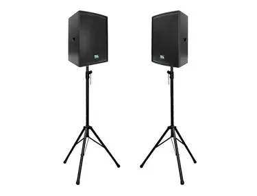 Seismic Audio Lava-12-PKG1 Passive 1x12" 600w Speakers (Pair) w/ Tripod Stands