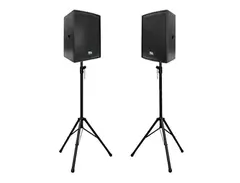 Seismic Audio Lava-12-PKG1 Passive 1x12" 600w Speakers (Pair) w/ Tripod Stands main image