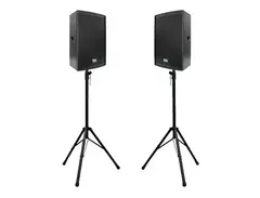 Seismic Audio Lava-15-PKG1 Passive 1x15" 800w Speakers (Pair) w/ Tripod Stands main image