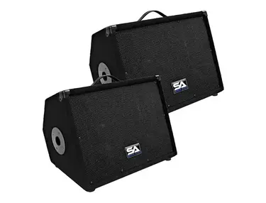 Seismic Audio SA-10M.3 Passive 1x10" 100w Floor Monitor Wedge Speakers w/ Pole Mounts (Pair)