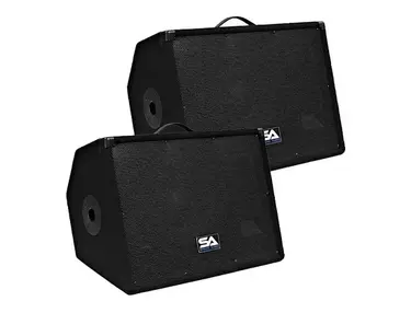Seismic Audio SA-12M.3 Passive 1x12" 150w Floor Monitor Wedge Speakers w/ Pole Mounts (Pair)