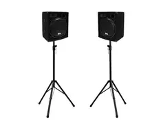 Seismic Audio SA-15.2-PKG1 Passive 1x15" 300w Speakers (Pair) w/ Tripod Stands main image