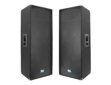 Seismic Audio SA-155TPAIR Passive 2x15" Titanium Horn 700w Speakers (Pair)