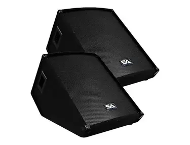 Seismic Audio SA-15M Passive 1x15" 250w Floor Monitor Wedge Speakers (Pair)