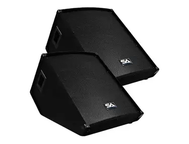 Seismic Audio SA-15MT Passive 1x15" Titanium Horn 300w Floor Monitor Wedge Speakers (Pair)