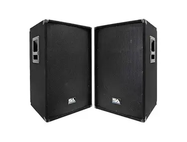 Seismic Audio SA-15T-PW-PAIR Powered 1x15" Titanium Horn 350w Speakers (Pair)