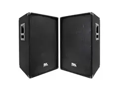 Seismic Audio SA-15T-PW-PAIR Powered 1x15" Titanium Horn 350w Speakers (Pair) main image