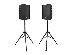 Seismic Audio SA-15TPKG1 Passive 1x15" Titanium Horn 350w Speakers (Pair) w/ Tripod Stands main image