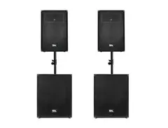 Seismic Audio SA-15TPKG5 PA Package w/ Two 1x15" Passive Speakers/Two 1x18" Passive Subwoofers/Sub Poles main image