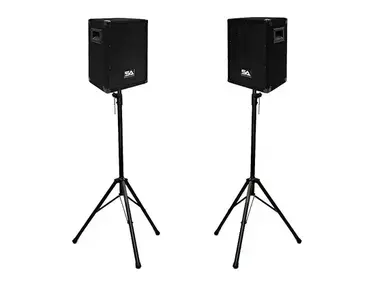 Seismic Audio SA-8PKG1 Passive 1x8" 150w Speakers (Pair) w/ Tripod Stands