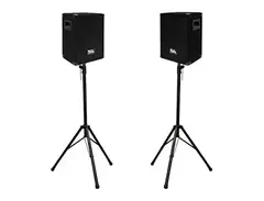 Seismic Audio SA-8PKG1 Passive 1x8" 150w Speakers (Pair) w/ Tripod Stands main image