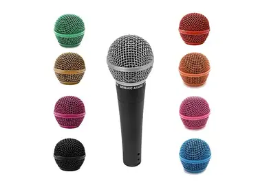 Seismic Audio SA-M30-PKG1 Dynamic Cardioid Vocal Mic w/ Interchangeable Steel Mesh Grills