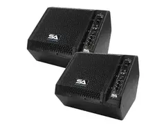 Seismic Audio SAX-10M-PW-PAIR Compact Powered 1x10" 200w 2-Way Titanium Horn Speakers (Pair) main image