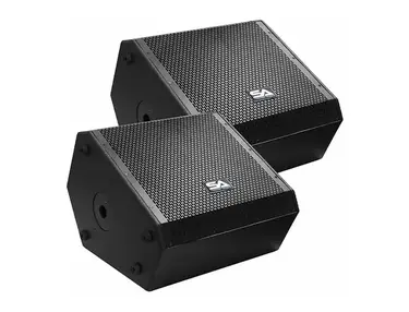 Seismic Audio SAX-15M-PW-PAIR Compact Powered 1x15" 300w 2-Way Titanium Horn Speakers (Pair)