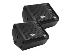 Seismic Audio SAX-8M-PW-PAIR Compact Powered 1x8" 150w 2-Way Titanium Horn Speakers (Pair) main image