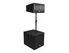 Seismic Audio SAXLP-PKG1 Line Array Package w/ Powered 12" Speaker, 18" Sub, Mounting Pole main image