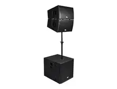 Seismic Audio SAXLP-PKG2 Line Array Package w/ Dual Powered 12" Speakers, 18" Sub, Mounting Pole main image