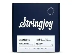 Stringjoy 11-50 Balanced Medium Gauge Naturals - Nickel Wound Electric Guitar Strings