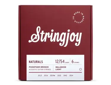 Stringjoy 12-54 Light Gauge Naturals - Phosphor Bronze Acoustic Guitar Strings